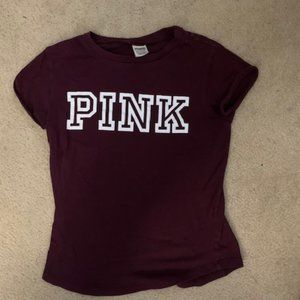 Women's PINK Brand T-Shirt in Plum XS